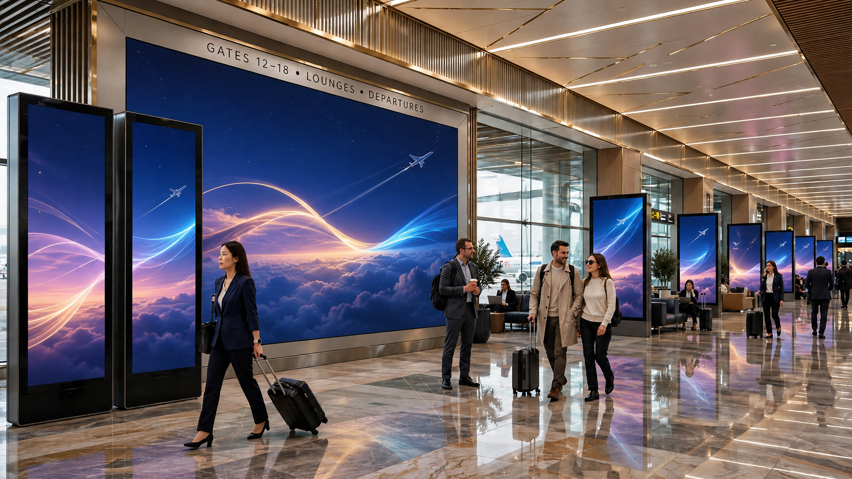 Real-world airport advertising examples